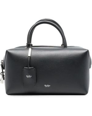 Max Mara Holdallm Leather Tote Bag - Black