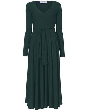 Proenza Schouler Long-Sleeved Crepe Wrap Dress - Green