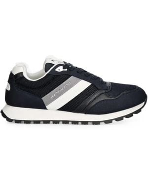 ARMANI EXCHANGE Logo-Print Paneled Sneakers - Blue