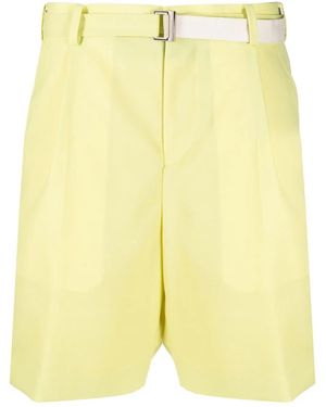 Sacai Belted-Waist Bermuda Shorts - Yellow