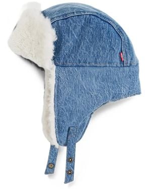 Levi's Gorro Estilo Cazador Vaquero Con Forro De Vellón - Azul