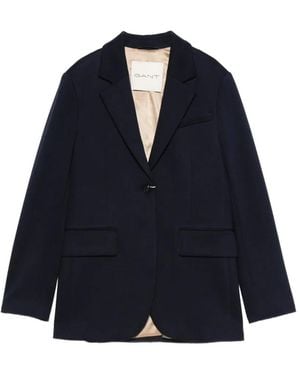 GANT Flap-Pocket Single-Breasted Blazer - Blue