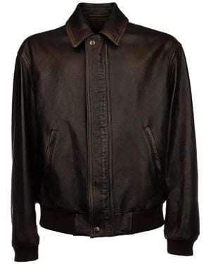 Prada Bomberjacke Aus Nappaleder - Schwarz