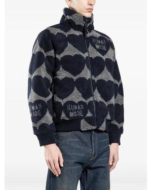 Human Made Chaqueta de vellón con motivo de corazón - Azul