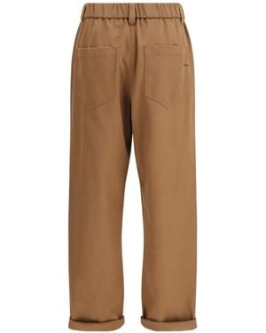 Brunello Cucinelli Elasticated Cuffed Trousers - Natural