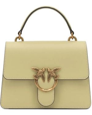 Pinko Mini Love Leather Satchel Bag - Metálico