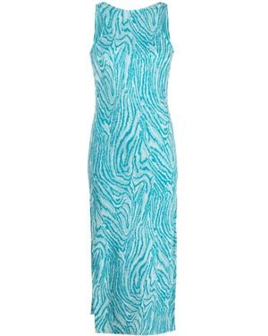 VITELLI Sleeveless Knitted Midi Dress - Blue