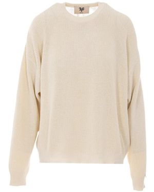 Aniye By Lydia Lace-Back Crew-Neck Sweater - White