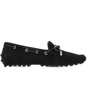 Tod's Bow-Detail Suede Loafers - White