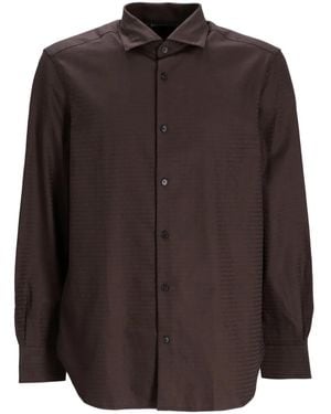Emporio Armani ロゴ シャツ - ブラウン