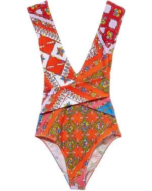 Emilio Pucci Costume Intero Con Stampa Festa - Rosso