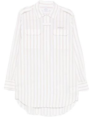 Off-White c/o Virgil Abloh Striped Pocketed Mini Dress - White