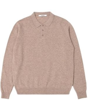 Edmmond Studios Long-Sleeve Knitted Polo Shirt - Natural
