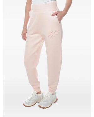 ARMANI EXCHANGE Logo-Embroidered Elasticated-Waist Track Trousers - White