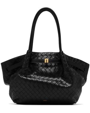 JW PEI Medium Hana Woven Tote Bag - Black