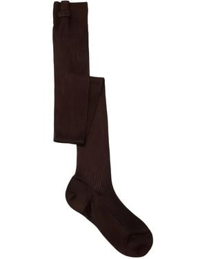 Miu Miu Calcetines Con Logo - Marrón