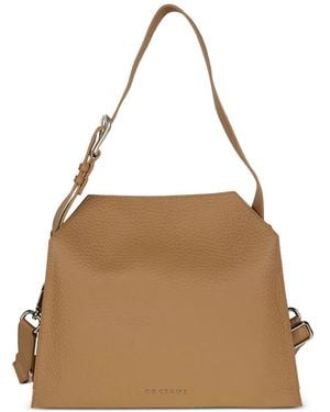 Orciani Logo-Detail Shoulder Bag - Natural