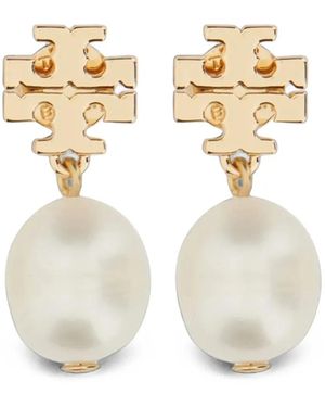 Tory Burch Moondance Creolen Mit Perlen - Weiß