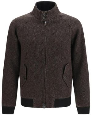 Baracuta G9 Herringbone Bomber Jacket - Black