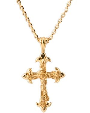 Emanuele Bicocchi Large Fleury Cross Necklace - Metallic