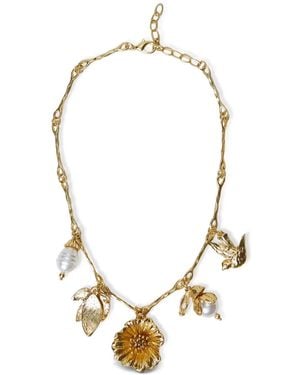 Twinset Floral-Charm Necklace - Metallic