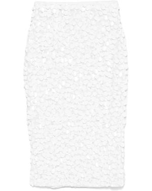 P.A.R.O.S.H. Sequinned Midi Skirt - White