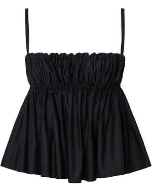 Altuzarra Momoko Peplum-Hem Top - Black