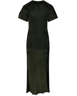 Victoria Beckham Midikleid Mit V-Ausschnitt - Schwarz