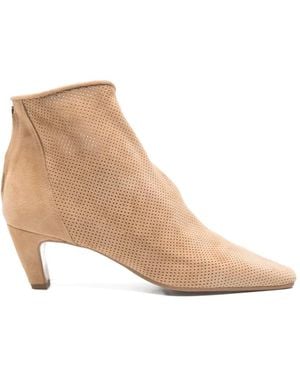 BIANCADI Perforated-Detail Zip-Fastening Boots - Natural