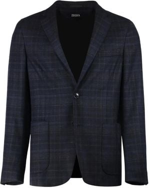 ZEGNA Single-breasted notched-lapel blazer - Blau