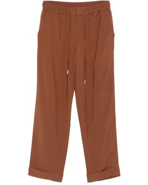 Marc O' Polo Cuffed Drawstring Pants - Brown