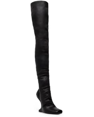 Rick Owens Sculptural-Heel Open-Toe Boots - Black