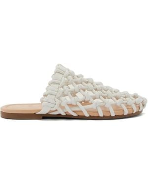 Odissi Nour Braided Slippers - White