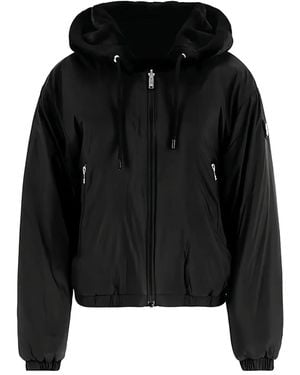 Moose Knuckles Hooded Zip-Front Bomber Jacket - Black