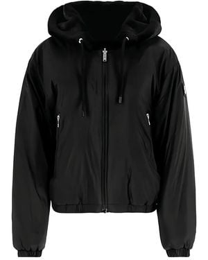 Moose Knuckles Hooded Zip-front Bomber Jacket - Black