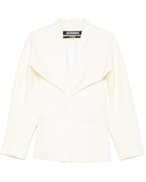 Jacquemus La Veste Chale Wool Blend Jacket - White