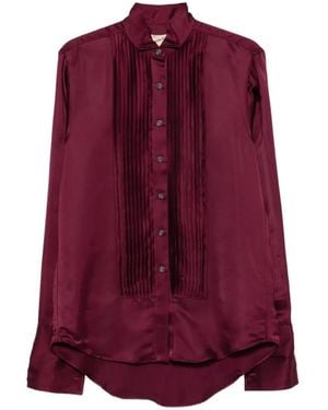 Sanderlak Chemise À Plastron Plissé - Purple