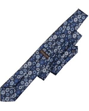 Elizabetta Pergola Floral-Jacquard Tie - Blue
