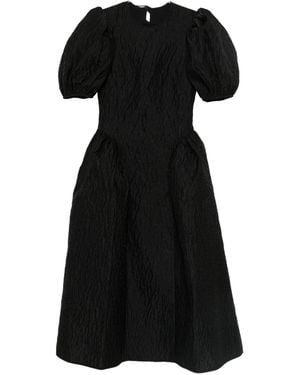 Cecilie Bahnsen Puff-Sleeve Midi Dress - Black