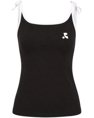 Rest&Recreation Tie-Strap Logo-Print Top - Black