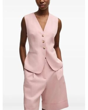 BOSS Sleeveless Buttoned Waistcoat - Pink