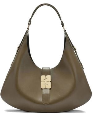 Ganni Large Kat Shoulder Bag - Grey