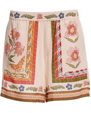 Agua Bendita Watts Shorts Mit Blumenmosaik - Pink