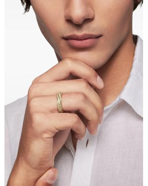 David Yurman 18Kt Recycled Cable Edge Diamond Band Ring (6Mm) - Natural