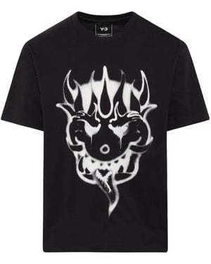 Y-3 Yaksha Graphic-Print T-Shirt - Black