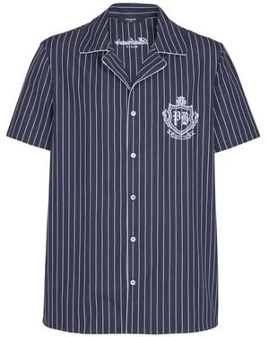 Balmain ストライプ シャツ - ブルー
