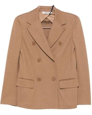 Max Mara Double-Breasted Blazer - Natural