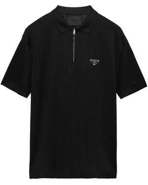 Prada トライアングルロゴ ポロシャツ - ブラック
