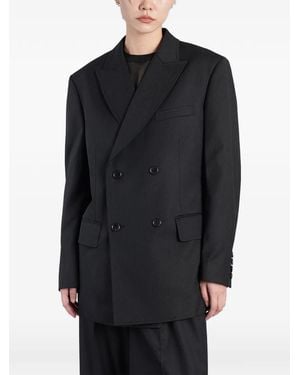 Junya Watanabe Double-Breasted Pinstripe Jacket - Black