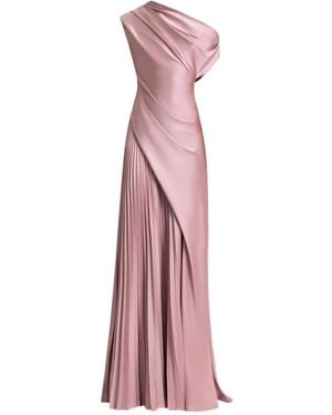 Gemy Maalouf Asymmetrical Plissé Dress - Pink